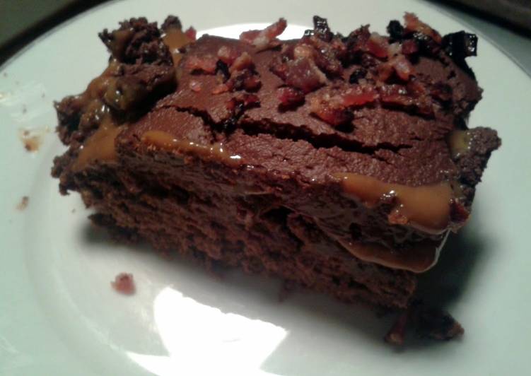 Fudgy Chocolate Cake with Salted Caramel & Maple Bacon