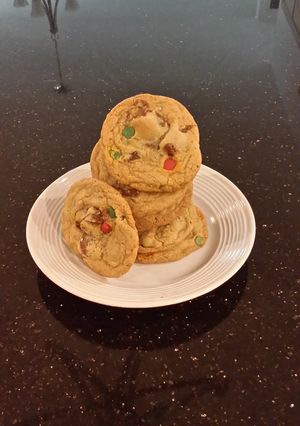 A picture of Cocolate Chip Kit Kat Cookies.