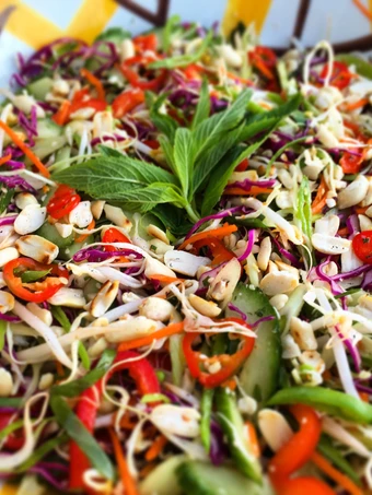Easy Way Make Recipe Asian Slaw with Spicy Thai Vinaigrette that is Perfect, Really Delicious}