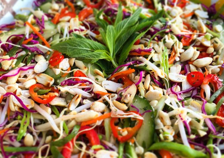 Step-by-Step Guide to Prepare Quick Asian Slaw with Spicy Thai Vinaigrette