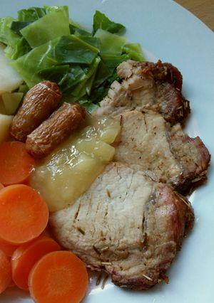A picture of Vickys Garlic & Rosemary Roast Pork, GF DF EF SF NF.