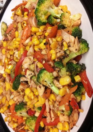A picture of Chicken stir fry.