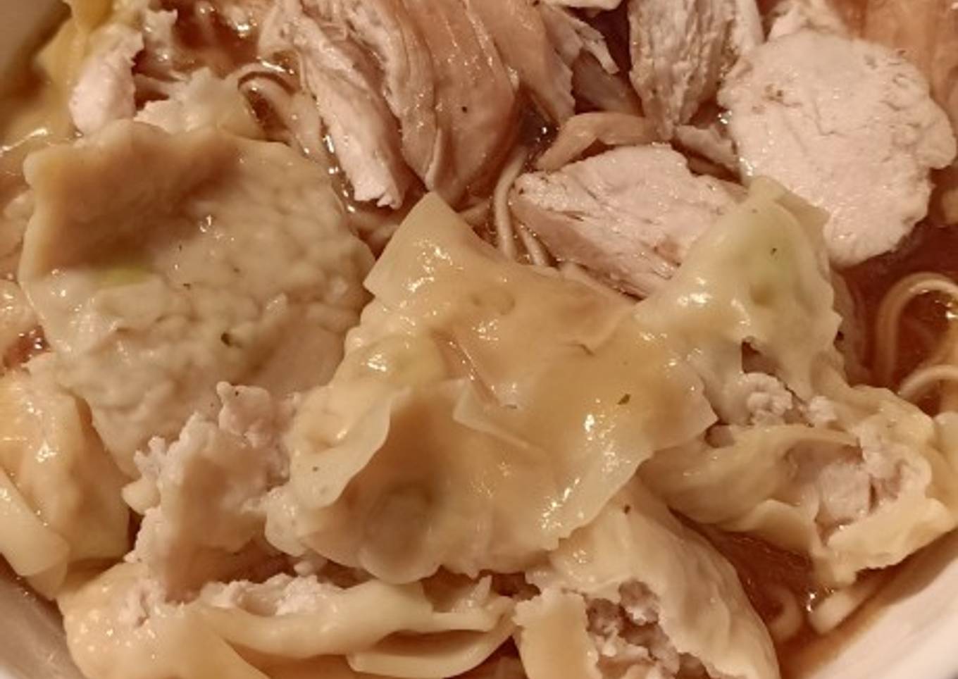 Wonton chicken noodle soup
