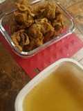 Chicharrón de cerdo y manteca hecha en casa