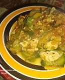 Salteado vegano de zapallitos y tofu