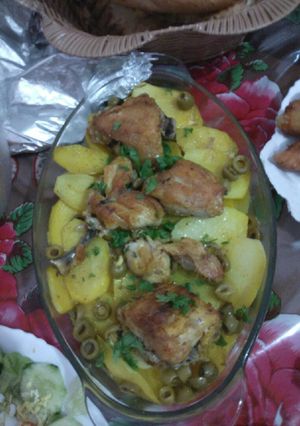 صورة لوصفة بطاطا ودجاج في الكوشة