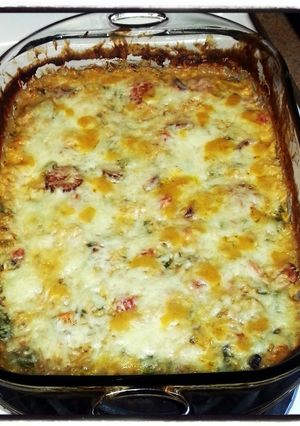 A picture of Cajun Shrimp and Sausage Casserole.