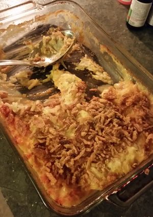 A picture of BUFFALO CHICKEN CASSEROLE.