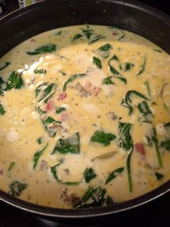 A picture of Tortellini soup.