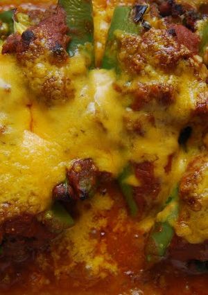 A picture of Baked Chiles Relleno w/Tortilla Enchilada Sauce.