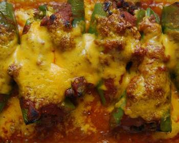 Update, Cooking Recipe Baked Chiles Relleno wTortilla Enchilada Sauce Restaurant Style