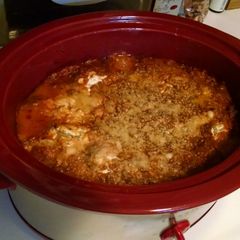A picture of Easy deer meat crock-pot lasagna..