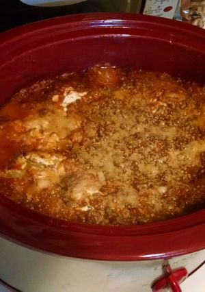 A picture of Easy deer meat crock-pot lasagna..