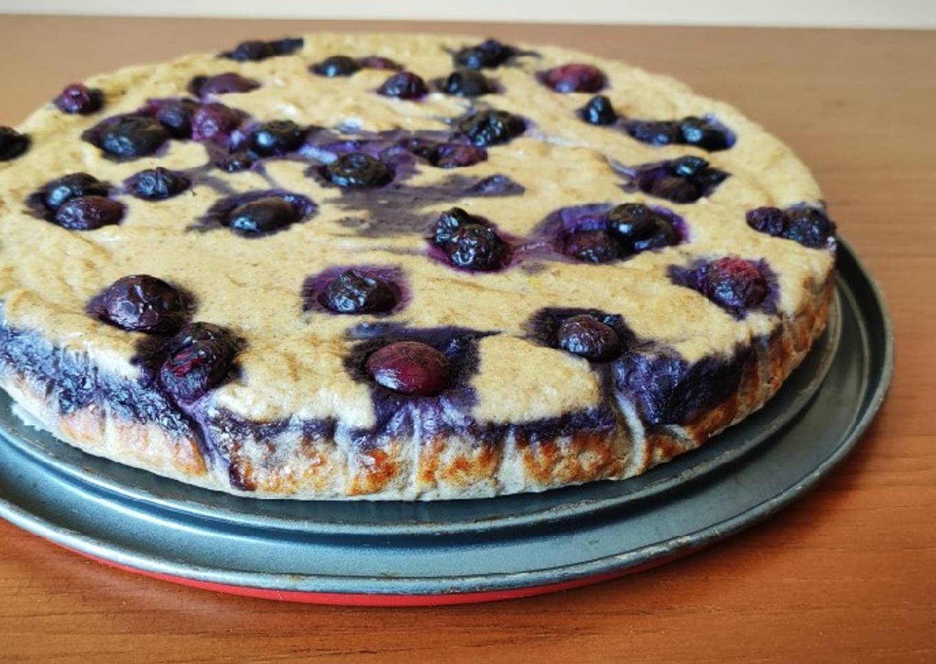 Tarta de requesón y arándanos ligera, proteica, rápida y fácil
