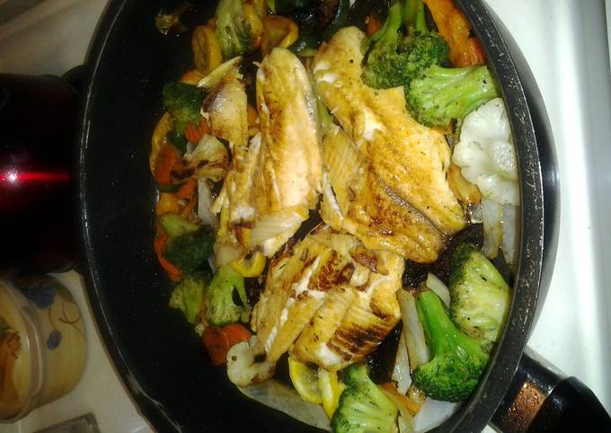 grilled lemon tilapia w/veggies