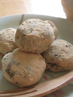 A picture of Adzuki and Kinako Soy Powder Dango with Okara.