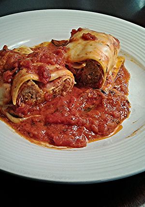 A picture of Sausage Pasta Rollatini.