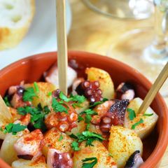 A picture of Spanish Style Octopus and Potato Appetizer.