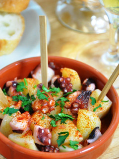 A picture of Spanish Style Octopus and Potato Appetizer.