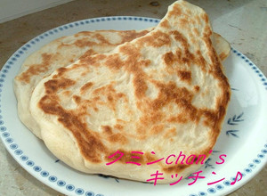 A picture of Crispy and Fluffy Homemade Naan Made with All-Purpose Flour.