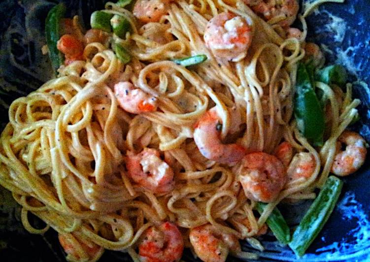 PHILADELPHIA cooking creme.. spaghetti with shrimp