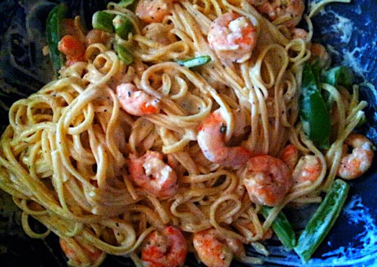 Recipe of Favorite PHILADELPHIA cooking creme.. spaghetti with shrimp