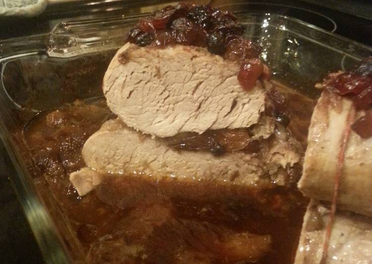 Simple Way to Make Quick Roast Pork with Fruit Stuffing