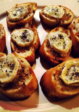 A picture of French Baguette With Seasoned Brie.