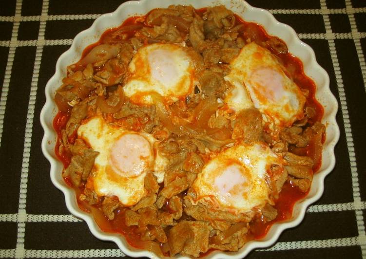Pork and Eggs with Ketchup