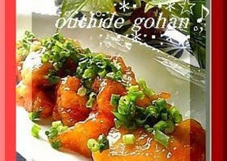 Recipe of Quick Karaage in Sweet &amp; Sour Glaze with Green Onions