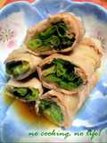 Easy Juicy Pork Wraps with Scallions in the Microwave