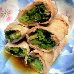 A picture of Easy Juicy Pork Wraps with Scallions in the Microwave.