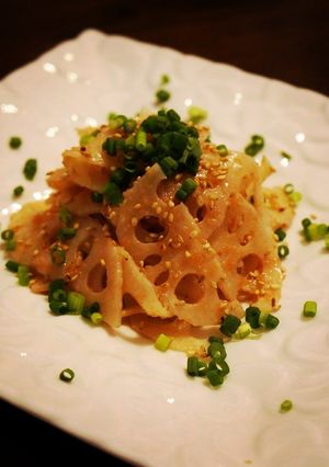 A picture of Easy and Quick Lotus Root and Tarako Salad.