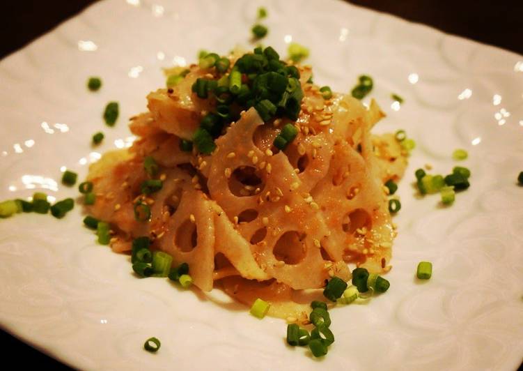 Easy and Quick Lotus Root and Tarako Salad