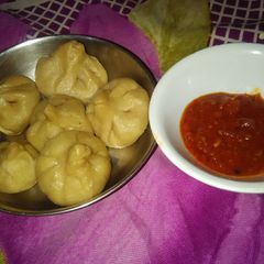 Veg momos with flour (aata) A picture of Veg momos with flour (aata).