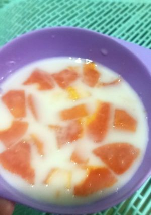 Foto resep Es susu pepaya