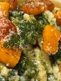Busiate con tenerumi, zucca e fiori