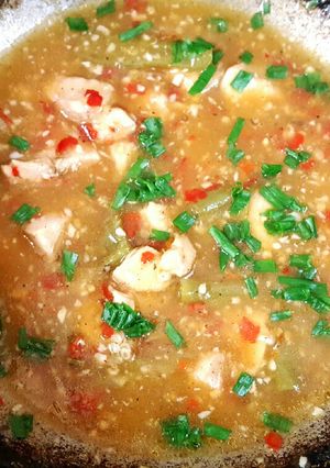 A picture of Chinese Green Chilli Chicken Curry 😋.
