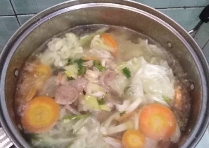 Bagaimana Menyiapkan Sup bakso segerr, Enak