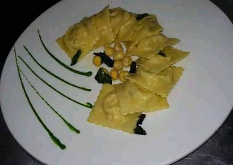 Steps to Make Delicious This is spinach ricotta cheese ravioli