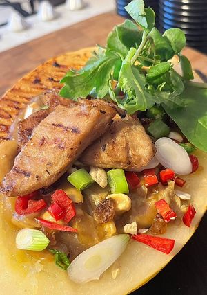 A picture of Vegetarian Chicken & Melon Curry.