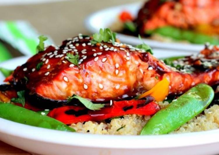 Asian glazed salmon and quinoa