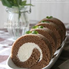 A picture of A Fluffy Cocoa Swiss Roll Sponge.