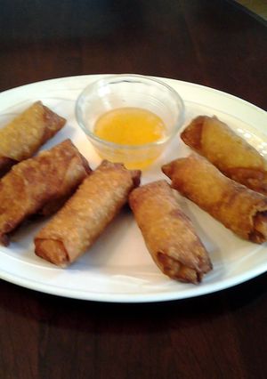 A picture of Duck Egg Rolls.