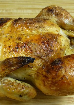 A picture of Southern Style Brined Oven Roasted Crispy Chicken.