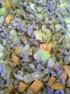 A picture of Three Way Minced Beef with mirepoix..