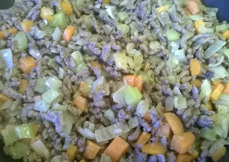 Easiest Way to Make Ultimate Three Way Minced Beef with mirepoix.