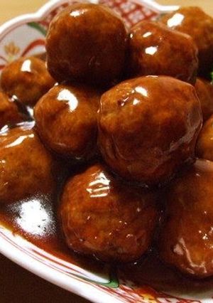 A picture of Fluffy Meatball in a Great Sweet and Sour Sauce.