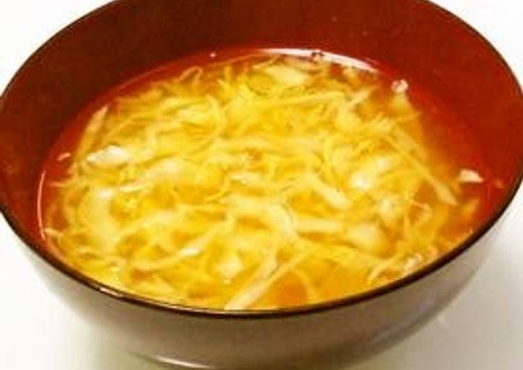 Recipe of Super Quick Homemade Miso Soup with Shredded Cabbage