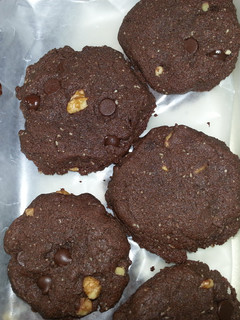A picture of Dark Chocolate-Chunk Cookies.
